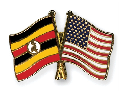 Fahnen Pins Uganda USA