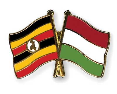 Fahnen Pins Uganda Ungarn
