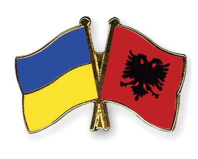Fahnen Pins Ukraine Albanien