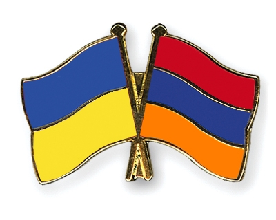 Fahnen Pins Ukraine Armenien