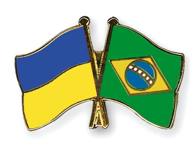 Fahnen Pins Ukraine Brasilien