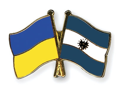 Fahnen Pins Ukraine El-Salvador