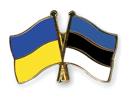 Fahnen Pins Ukraine Estland