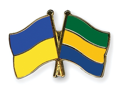 Fahnen Pins Ukraine Gabun