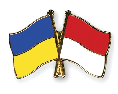 Fahnen Pins Ukraine Indonesien