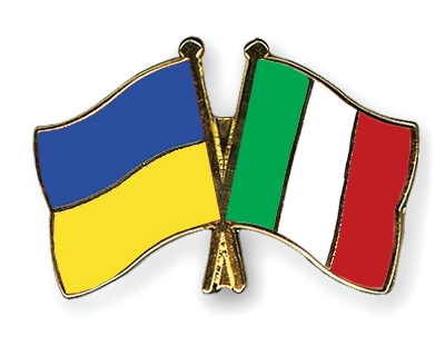 Fahnen Pins Ukraine Italien