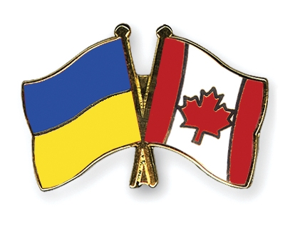 Fahnen Pins Ukraine Kanada