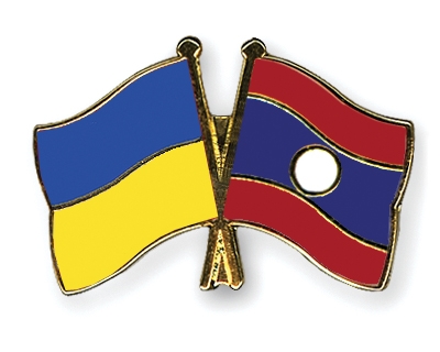 Fahnen Pins Ukraine Laos