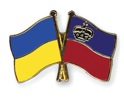 Fahnen Pins Ukraine Liechtenstein
