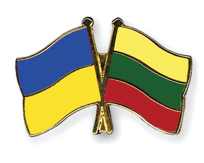 Fahnen Pins Ukraine Litauen
