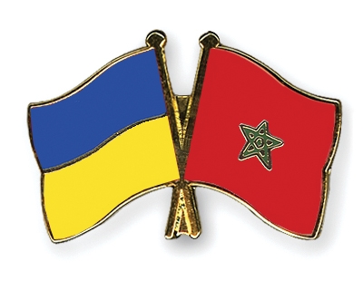 Fahnen Pins Ukraine Marokko