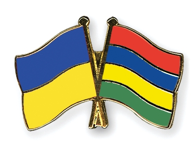 Fahnen Pins Ukraine Mauritius