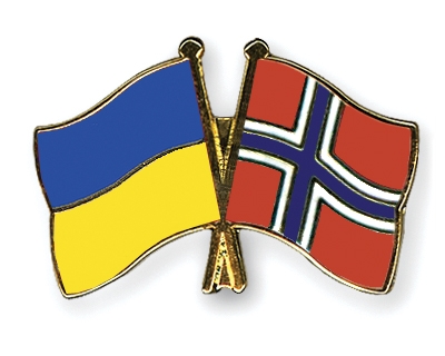 Fahnen Pins Ukraine Norwegen