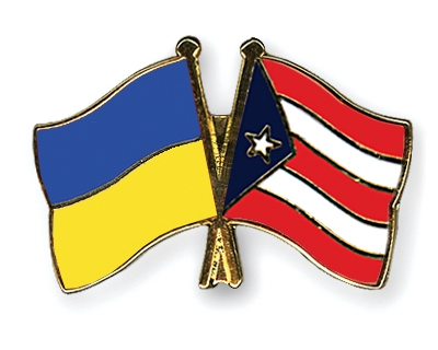 Fahnen Pins Ukraine Puerto-Rico
