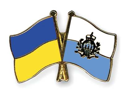 Fahnen Pins Ukraine San-Marino