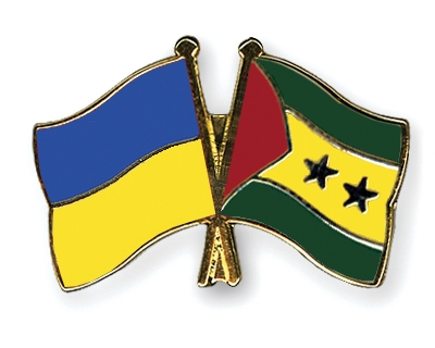 Fahnen Pins Ukraine Sao-Tome-und-Principe