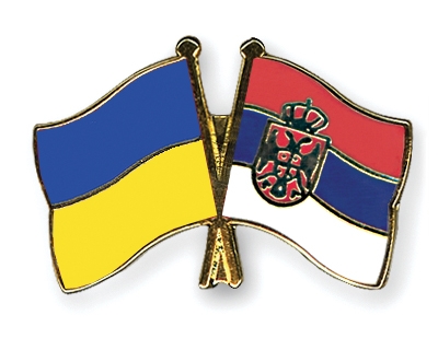 Fahnen Pins Ukraine Serbien