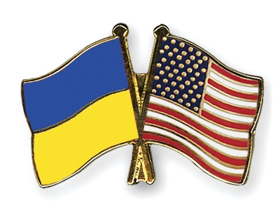Fahnen Pins Ukraine USA