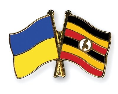 Fahnen Pins Ukraine Uganda