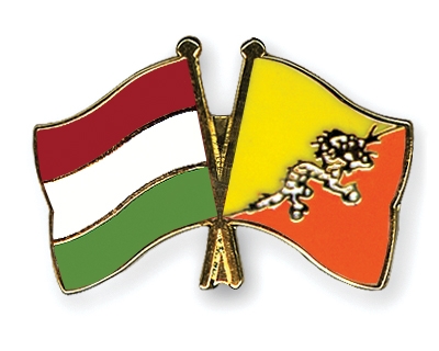 Fahnen Pins Ungarn Bhutan