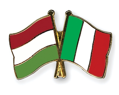 Fahnen Pins Ungarn Italien