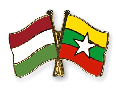 Fahnen Pins Ungarn Myanmar