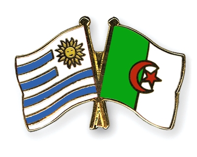 Fahnen Pins Uruguay Algerien