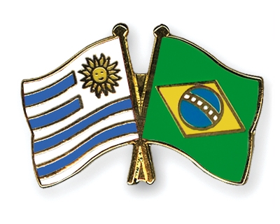 Fahnen Pins Uruguay Brasilien