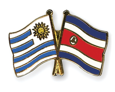Fahnen Pins Uruguay Costa-Rica