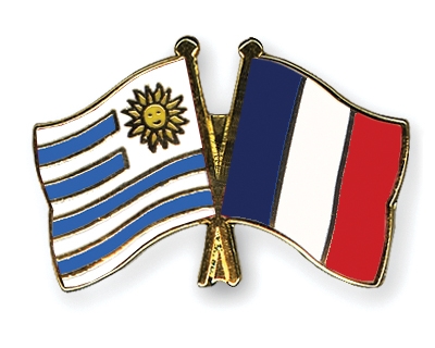 Fahnen Pins Uruguay Frankreich