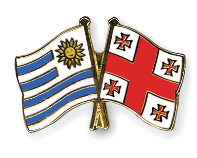 Fahnen Pins Uruguay Georgien