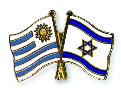Fahnen Pins Uruguay Israel
