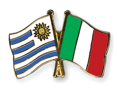 Fahnen Pins Uruguay Italien