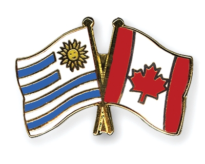 Fahnen Pins Uruguay Kanada