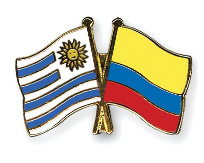 Fahnen Pins Uruguay Kolumbien