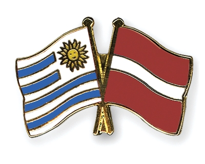 Fahnen Pins Uruguay Lettland
