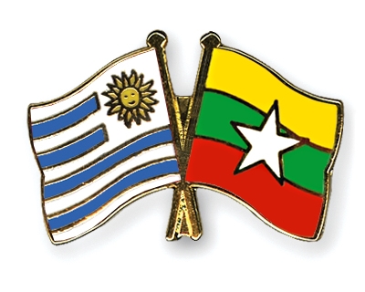Fahnen Pins Uruguay Myanmar
