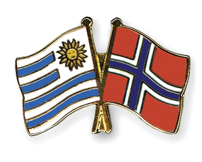 Fahnen Pins Uruguay Norwegen