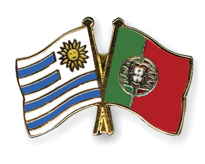 Fahnen Pins Uruguay Portugal