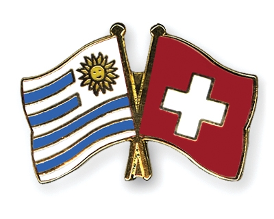 Fahnen Pins Uruguay Schweiz