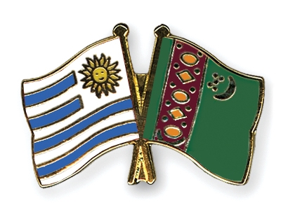 Fahnen Pins Uruguay Turkmenistan