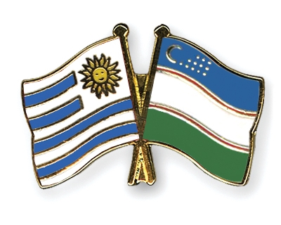 Fahnen Pins Uruguay Usbekistan