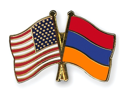 Fahnen Pins USA Armenien