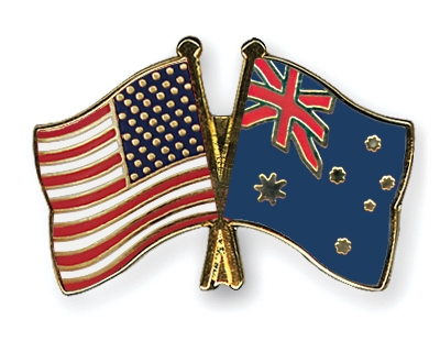 Fahnen Pins USA Australien