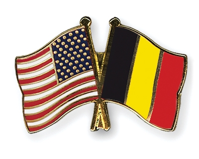 Fahnen Pins USA Belgien