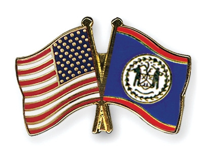 Fahnen Pins USA Belize