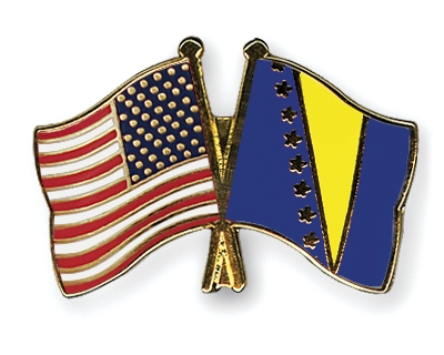 Fahnen Pins USA Bosnien-und-Herzegowina