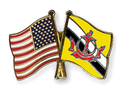 Fahnen Pins USA Brunei-Darussalam