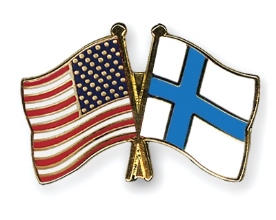 Fahnen Pins USA Finnland