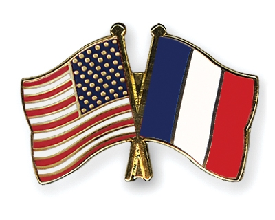 Fahnen Pins USA Frankreich